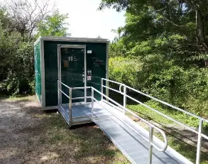 Tilt And Load ADA/Wheelchair Accessible Restroom with metal ramp