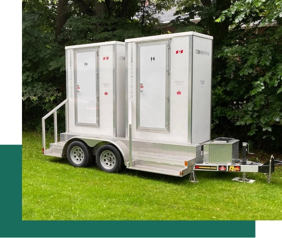 Double Portable Washroom with handrail and stairs